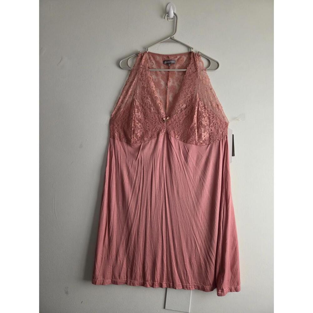 daisy fuentes  Ultimate Full Figure Lace Top Chemise Color Rosette 2X